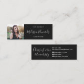 Classe noire moderne de diplôme carte de nom photo (Devant / Derrière)