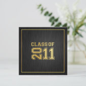 Classe "Or" élégante de 2011 Graduation Invitation (Debout devant)
