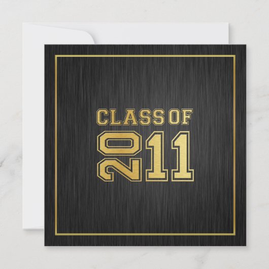 Classe "Or" élégante de 2011 Graduation Invitation (Devant)