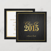 Classe "Or" élégante de 2015 Graduation Invitation (Devant / Derrière)