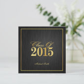 Classe "Or" élégante de 2015 Graduation Invitation (Debout devant)