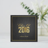 Classe "Or" élégante de 2016 Graduation Invitation (Debout devant)