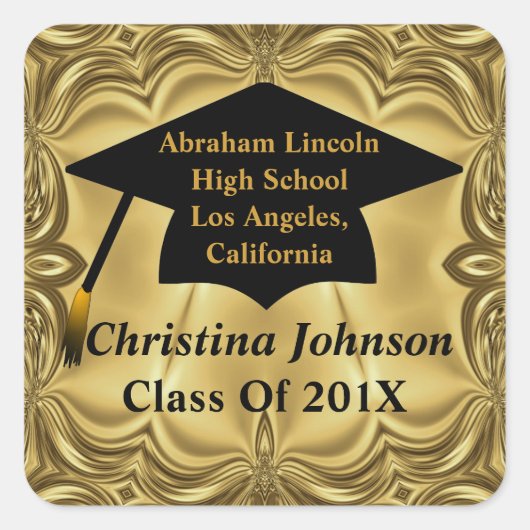 Classe Or Élégante Des Stickers Graduation 2013 (Devant)