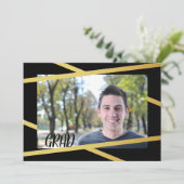 Classe or et noir moderne des invitations photo (Debout devant)