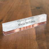 Classé Or Tone Dames Monogramme Bureau Plaque d'id (Taille)