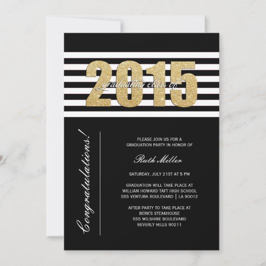 Classe par bandes de 2015 Graduation Invitation (Devant)