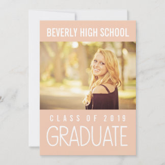 Classe Peach de 2019 Graduation Photo Faire-part