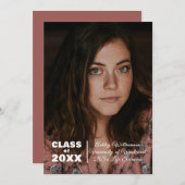 Classe photo moderne 20XX Faire-part de graduation (Devant / Derrière)