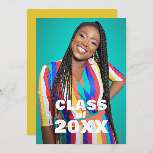Classe photo moderne 20XX Faire-part de graduation (Devant / Derrière)