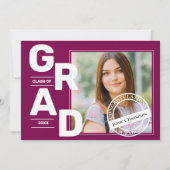 Classe photo rouge de 2025 Graduation Faire-part (Devant)