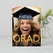 Classe Pressing Foil Gold GRAD de 25 Faire-part (Debout devant)
