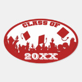 Classe Red Graduation de l'année courante Stickers (Devant)