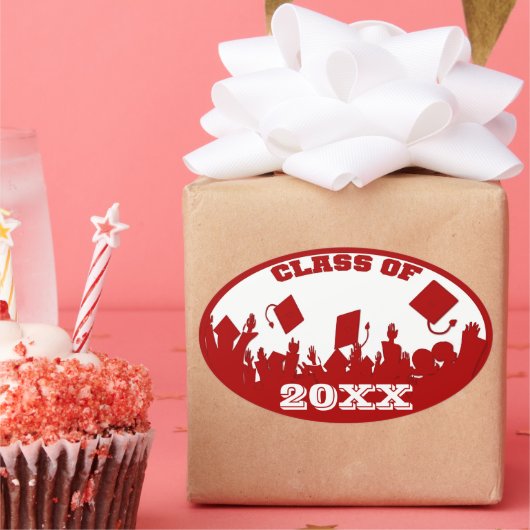 Classe Red Graduation de l'année courante Stickers (Fête)