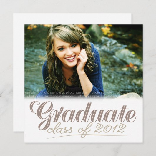 Classe supérieure de Invitation blanc moderne 2012 (Devant / Derrière)