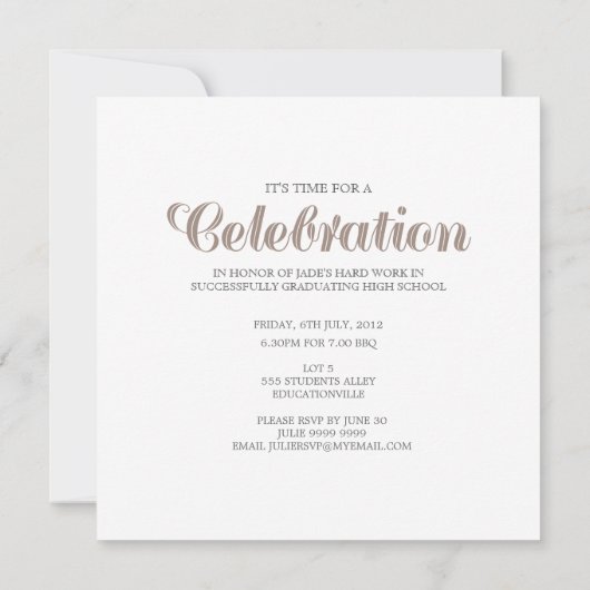 Classe supérieure de Invitation blanc moderne 2012 (Dos)