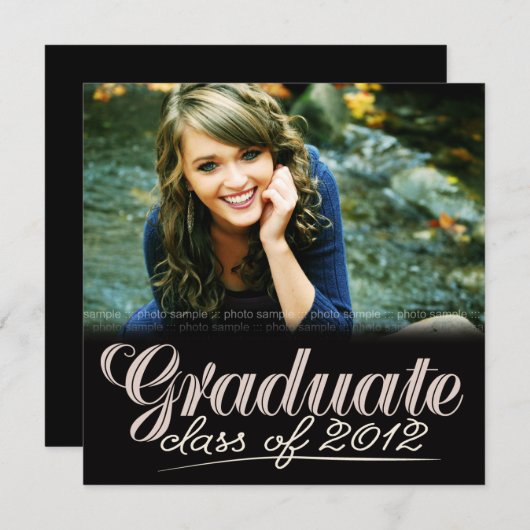 Classe supérieure de Invitation blanc moderne 2012 (Devant / Derrière)