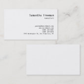 Classe traditionnelle Clair Carte de visite noir b (Devant / Derrière)