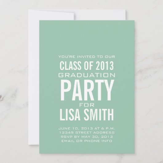 CLASSE VERTE DE MINT SIMPLE DE 2013 INVITATION À L (Devant)