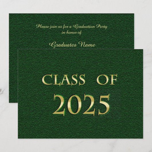 Classe verte et or de la carte de fin d'études 202 (Devant / Derrière)