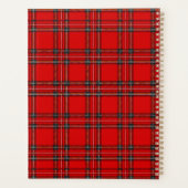 Classeur à nom en script à carreaux tartan rouge (Dos)