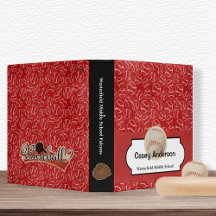 Classeur de l'école de base-ball Red and White