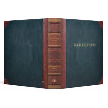Classeur de livre en cuir vert et Brown Faux