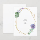 Classeur insérer carte plate Purple Succulents (Devant / Derrière)