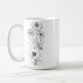 Classic 15 oz Floral Outline Mok (Links)