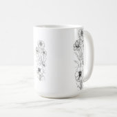 Classic 15 oz Floral Outline Mug (Devant droit)