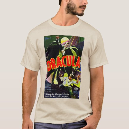 Classic '1931' "Dracula" Poster T-Shirt (Voorkant)