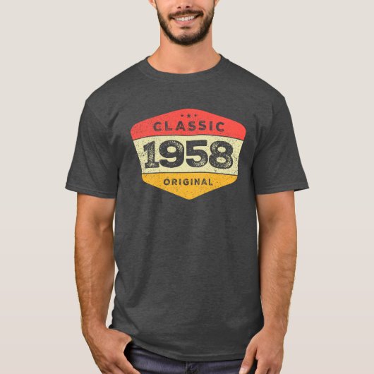 Classic 1958 65th Birthday  T-shirt (Voorkant)