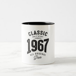 Classic 1967 - 55th Birthday Retro  Tweekleurige Koffiemok