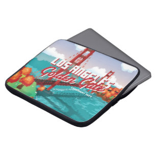 Classic 1980s L.A Golden Gate Video game box art. Laptop Sleeve