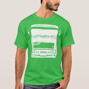 Classic 1990s ERF E vrachtwagen monoblock wit T-shirt