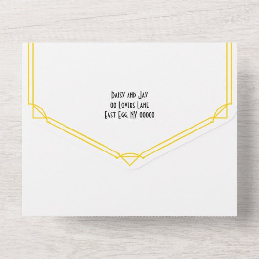 Classic 20's / Gatsby / Art Deco All In One Uitnodiging (Achterkant)