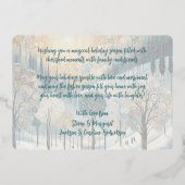 Classic Abstract Winter Wonderland Art Gold Folie Feestdagenkaart (Achterkant)