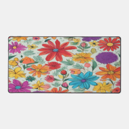 Classic Abstracte Bloemen - Desk Mat
