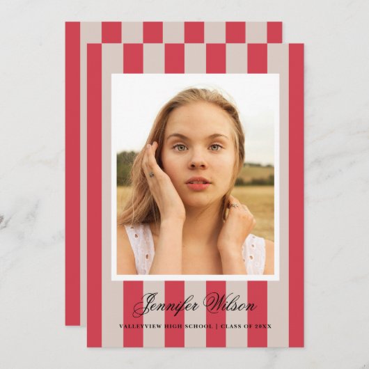 Classic Afstudeerder afstuderen aankondiging (Voorkant / Achterkant)