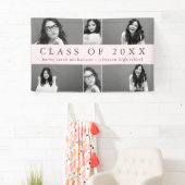 Classic Afstuderen Fotocollage met Naam Blush Spandoek (Insitu)