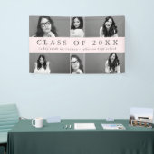 Classic Afstuderen Fotocollage met Naam Blush Spandoek (Beurs)