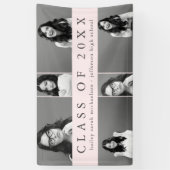 Classic Afstuderen Fotocollage met Naam Blush Spandoek (Verticaal)