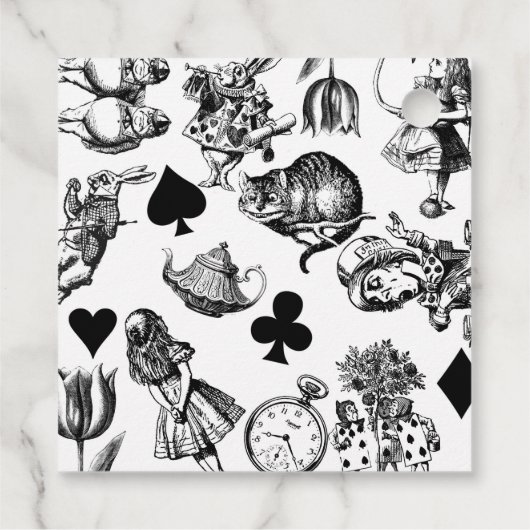 Classic Alice in Wonderland Characters: Origineel Bedankjes Labels (Achterkant)