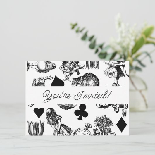 Classic Alice in Wonderland Characters: Origineel Kaart (Staand voorkant)