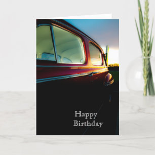 Classic American Car Happy Birthday Card Kaart