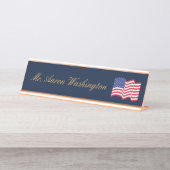 Classic American Flag Name Plate  Bureau Naambordje (Voorkant)