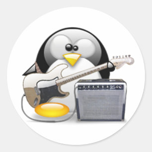 Classic American Guitar and Amplifier Tux Ronde Sticker