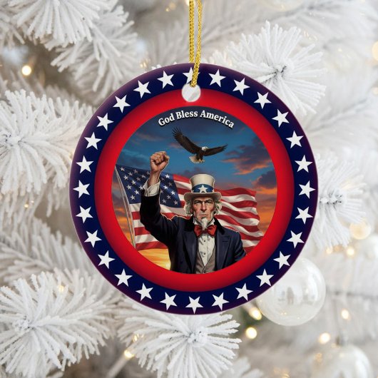 Classic American Patriotism Keramisch Ornament