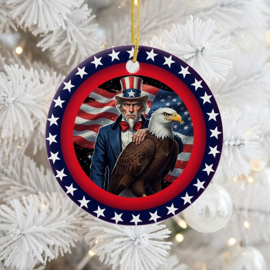 Classic American Patriotism  Keramisch Ornament