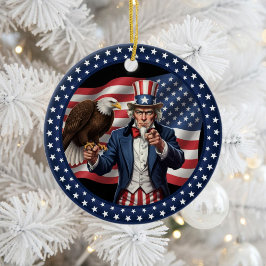 Classic American Patriotism  Keramisch Ornament
