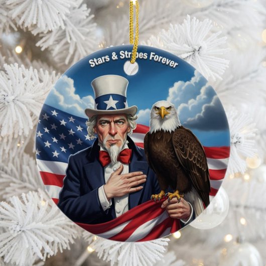 Classic American Patriotism Keramisch Ornament
